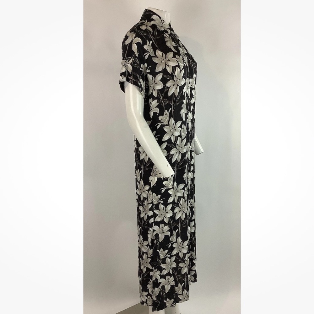 NWT Alice + Olivia Sz S Edyth Stargazer Floral Print Maxi Dress Black Viscose - Picture 5 of 10
